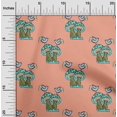 thumbnail image 1 of oneOone Silk Tabby Fabric Bird & Mushroom Block Fabric Prints By Yard 42 Inch Wide, 1 of 4