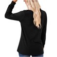 thumbnail image 4 of Yuyuzo Womens T Shirts Long Sleeve Tops V Neck Shirts Solid Color Basic Tees Tops Blouses, 4 of 4