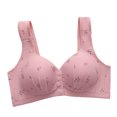 thumbnail image 3 of Bocqde Women's Front Button Closure Bralettes Solid Color Soft Support Full Coverage Bras Breathable Wirefree Gathering Underwear Daily Bras, 3 of 8