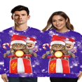 thumbnail image 1 of Two Person Christmas Pullover Couple Long Sleeve Cartoon Pattern  Neck Novelty One-Piece Tops, 1 of 2