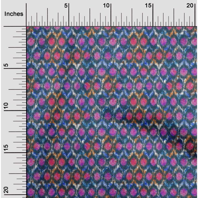 oneOone Cotton Silk Fabric Chevron Ikat Fabric Prints By Yard 42 Inch Wide
