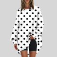 thumbnail image 1 of Jienlioq Chandails à Manches Longues pour Femmes Chandail à Col Rond Surdimensionné pour Femmes Tunique Imprimée à Manches Longues Offres Cyberlundi, 1 of 5