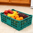 thumbnail image 4 of Yiwa Foldable Plastic Storage Crate, Heavy Duty Reinforced Walls, Stackable Multi-Purpose Milk Crate for Office, Kitchen, and Garage, 4 of 8