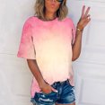thumbnail image 2 of CEHVOM T-shirt Imprimé Mode Femme Manches Courtes Blouse Col Rond Hauts Décontractés Liquidation, 2 of 5
