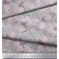 thumbnail image 2 of Soimoi Grey polyester Crepe Fabric Leopard Animal Skin Fabric Prints By Yard 52 Inch Wide, 2 of 3