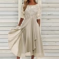 thumbnail image 4 of WTXUE Robes pour Femmes 2024, Robe Mi-Longue en Broderie Dentelle Chiffon pour Femme, Robe Simulée, Robes Dorées pour Femmes, 1# Or 2TG, 4 of 5