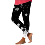 Winter Saving! HVOBTTY Women's Casual Long Leggings, Womens Christmas Fashion Printed Leggings Yoga Casual Pants Leggings Multicolor, L