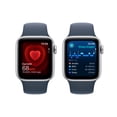 thumbnail image 4 of Apple Watch SE2 40mm GPS - Boîtier aluminium argent avec bracelet sport denim, 4 of 8