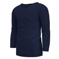 thumbnail image 4 of Leutsin Men's Long-sleeved V-neck Cotton And Linen Loose Shirt Pure Color Multi-size, 4 of 8