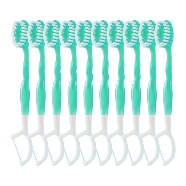 Hearth & Gear 5 In 1 Functional Toothbrush With Toothpaste Toothpick & Tongue Scraper – Portable Disposable No Rinsing Needed Mint Freshness For Travel & Prof Clear Packing Bags with Seal Clothes