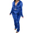 thumbnail image 1 of Honganda Slim Pleated Zipper Hooded Top and Pants Two-piece Suit, 1 of 6