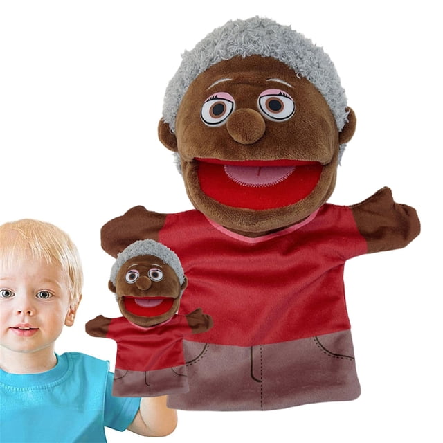 Family Puppets Interactive Show Toy for Children - Role Play Hand Puppet with Removable Mouth for Storytelling and Imaginative Games