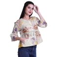 thumbnail image 3 of Moomaya Hauts Boho Coton Décontractés Amples Blouses Haut d'Été Col Rond T-Shirt, 3 of 4