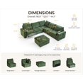 thumbnail image 4 of BEDEEP 120'' Power Recliner Sofa with Headrest Console, Moduar Cloud Sectional Chenille Reclining Couch with Storage Ottoman Chaise, Convertible 6-Seater Sofa Couch for Living Room RV, Green, 4 of 9