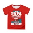 thumbnail image 1 of WERYOUNG T-Shirts Filles Garçons Été Décontracté Fête des Pères à Lettres Imprimées Col Rond Manches Courtes T-Shirts Enfants T-Shirt Tendance, Rouge, 6-7 Ans, 1 of 4