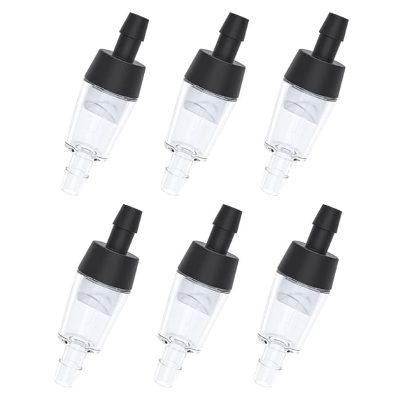 Pawfly Aquarium Check Valves for Common Air Pumps Black Plastic 1-Way Non-Return Valves Pump Protectors for Standard 3/16 Inch Airline Tubing Fish Tank Accessories for Aeration Setup 6 Pack
