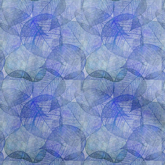 oneOone Rayon Medium Blue Fabric Texture Leaf Sewing Material Print Fabric By The Yard 56 Inch Wide