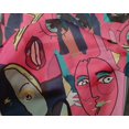 thumbnail image 5 of oneOone Silk Tabby Pink Fabric Abstract Comic Face Craft Projects Decor Fabric Printed By The Yard 42 Inch Wide, 5 of 5