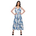 thumbnail image 1 of Moomaya Robe Longue Maxi pour Femmes en Coton Imprimé à Bretelles Spaghetti et Col en V, 1 of 6