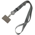 thumbnail image 4 of Universal Phone Lanyards Crossbody Patch Traveling Hiking Portable Detachable Neck Hanging Rope Strap Outdoor Smartphone Silver Grey, 4 of 7
