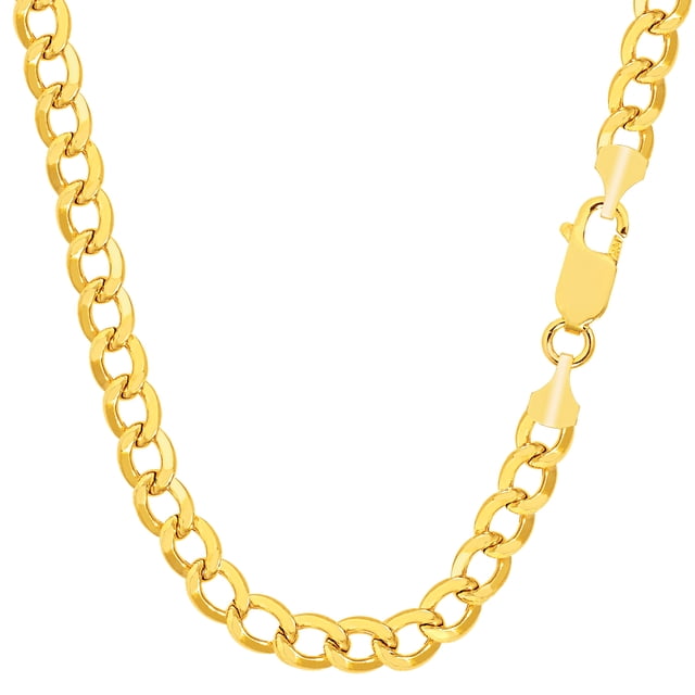 Collier Chaîne Creuse en Or Jaune 10k, 5.3mm, 24 Pouces