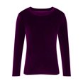 thumbnail image 4 of Timegard Hauts Grande Taille pour Femmes Manches Longues Col Rond Tee Basique Automne Décontracté Ample Chaud Blouse, 4 of 5