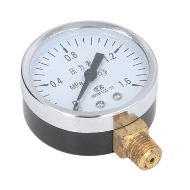 Pressure Gauge 1/4 Npt , Stainless Steel Housing Transparent Dial Vacuum Pressure Gauge Accuracy Level 2.5 For Water Pressure For Air Pressure 0 To 1.6Mpa,0 To