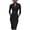 Dress - Black, variant on Lekwk Formal Dress Women Elegant Long Sleeve Deep V Neck Dress Wrap Bodycon Midi Blazer Dresses Office Business Outfits
