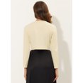 thumbnail image 4 of INSPIRE CHIC Cardigan Boléro Court Élégant Uni à Ourlet Arrondi à Manches Longues pour Femme Beige m, 4 of 5