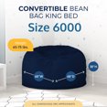 thumbnail image 3 of Ultimate Sack 6000 6-Foot Bean Bag Chair Oversized Foam Lounger, Navy Fur Cover, 3 of 7