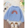 thumbnail image 4 of FOCUSNORM Chandail Tricoté pour Bébé Garçon Fille Sun Embroidery Col Rond Manches Longues Pull pour Automne Hiver, 4 of 9