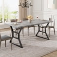thumbnail image 3 of Table à Manger Extensible de 71 Pouces Gris 6-8 Places Table de Cuisine Style Ferme, 3 of 6