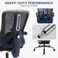 thumbnail image 3 of GloryStar Home Office Desk Chair with Footrest, High-Back Mesh Swivel Chair with Adjustable Lumbar Support Headrest, Computer Rolling Task Chairs for Home, Gaming Room, 3 of 9
