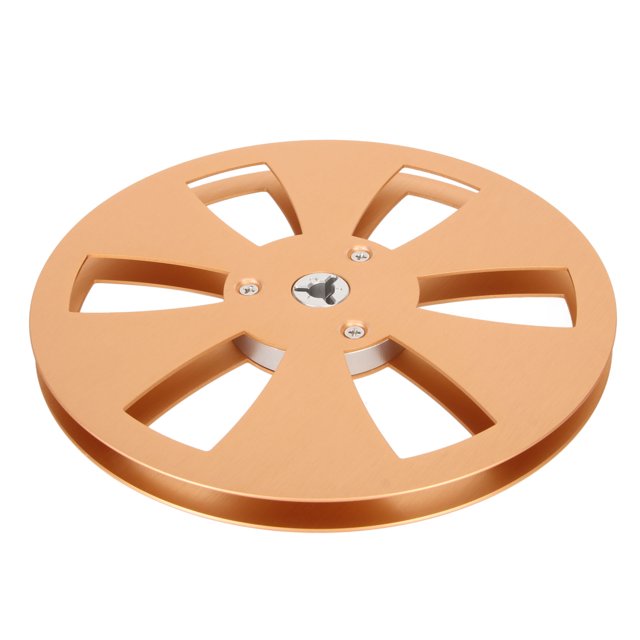 DEWIN 1/4 7 Inch Empty Reel 6 Hole Aluminum Alloy Open Reel Sound Tape Empty Reel Opening Machine Part Gold