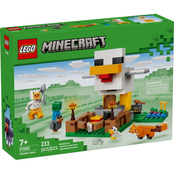 LEGO Minecraft Chicken Farm Building & Pretend Play Toy for Boys & Girls - Video Game Playset & Toy Figures for Kids, Ages 7+ - W/Chicken Fan Minifigure - Gift Idea for Birthdays - 21585