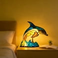 thumbnail image 3 of Ornements de Lampe en Résine 15 cm Prise USB Lumière Colorée en Forme de Dauphin Animal Ornament(1Pcs) Rkxzt, 3 of 7