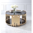thumbnail image 2 of ACME Tanquin Coffee Table in Gold & Black Glass, 2 of 2