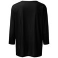 thumbnail image 5 of Hauts pour Femmes Manches 3/4 Imprimé Carnaval Décontracté Col Rond Manches Trois-Quarts T-shirt Ample Noir P, 5 of 5