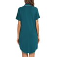 thumbnail image 4 of Pxiakgy Pyjama pour Femmes Pyjama pour Femmes Robe Boutonnée Manches Courtes Tenue de Nuit Printemps Été Vêtement de Nuit Simple à la Maison Pyjama Chemises de Nuit pour Femmes Vert + m, 4 of 4