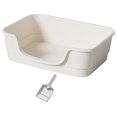 thumbnail image 3 of jinwen Open Litter Boxes Kitten Toilet Enclosure Design High Sided Portable Cats Litter white, 3 of 9