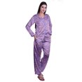 thumbnail image 2 of Moomaya Long Sleeve Shorts Pajama Set For Women Satin Button Pajamas For Women, 2 of 6