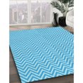 thumbnail image 3 of Ahgly Company Tapis d'Intérieur Lavable en Machine Carré Transitionnel Bleu, 7 Pieds Carré, 3 of 7