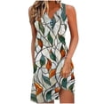 thumbnail image 1 of UPPADA Robes d'Été de Plage pour Femmes Vacances Sortie de Plage Robe Midi Boutonnée Sans Manches Bohème à Fleurs Robe d'Été Col en V Coupe Ample Vos Commandes Passées Récemment par Moi Multicolore,m, 1 of 6