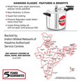 thumbnail image 3 of Hawkins Classic Aluminum Pressure Cooker, 6.5 Litre, Silver, 3 of 5