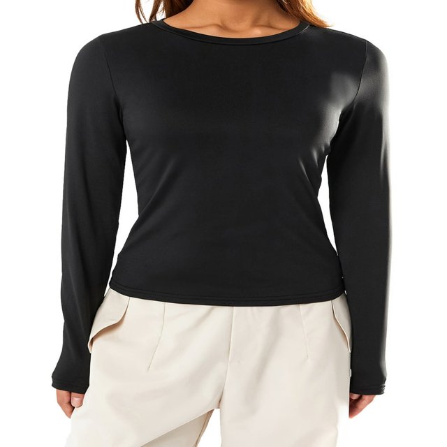 Blouse Mode Urbaine à Manches Longues Unie pour Femmes