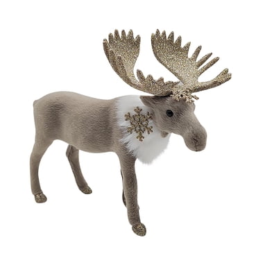 Agiferg Décorations de Noël Créatives, Orignaux Simulés, Décorations d'Orignal, Jouets, Flocons de Neige, Peluche de Grand Cerf Cornu