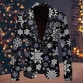 thumbnail image 4 of Men Christmas Snowflake Santa Suite Men Printed Pocket Lapel Button Tuxedo Jacket Suit Jacket Suit 3 Piece Suit Men 3 Piece Tuxedo for Men Suits for Young Men, 4 of 5