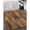 thumbnail image 3 of Ahgly Company Tapis d'Intérieur Lavable à la Machine, Carré, Transitionnel, Brun Pâle, Tapis de Zone, 5 Pieds Carré, 3 of 7