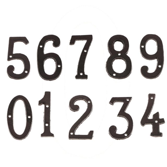 Abbracc 0-9 In House Numbers Hotel Home Door Metal Plating Number Digits Signage Address Number 0