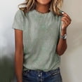 thumbnail image 4 of Womens Fashion Summer Print Ordinary Womens Short Sleeve Round Neck T-shirt Top, 4 of 5